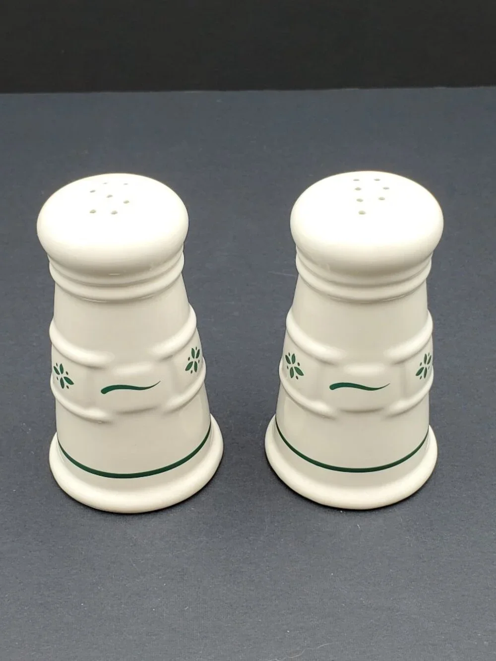 Longaberger Woven Traditions Heritage Green Salt & Pepper Shakers